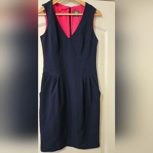 Vince Camuto Navy Strapless Dress with Pink Lining